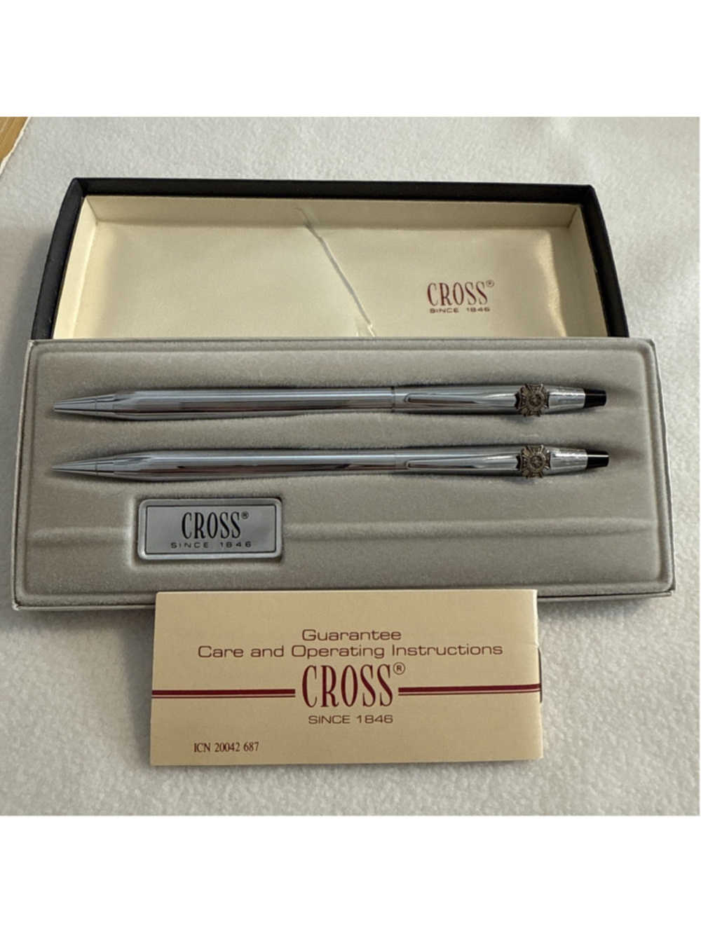 Vintage Rare Silver Cross 3501 Chrome Pen Pencil Veteran’s of Foreign War US